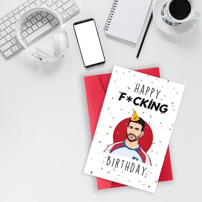 Humorous Roy Kent Birthday Card for Him Her, Rude Ted Lasso TV Show for TV Fans, Special Bday Card Gifts with Envelope