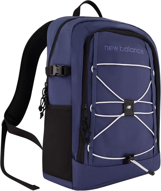New Balance Laptop Backpack, Terraine Bungee Computer Travel Bag for Men and Women, Blue, 18 Inch