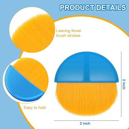 Boao 4 Pieces Brush Applicator Diamond Painting Brush Accessories Tools, Artist Drawing Flat Paintbrush for DIY Gesso, Varnishes, Oil Paint, Acrylic Painting, Watercolor(Blue and Gold)