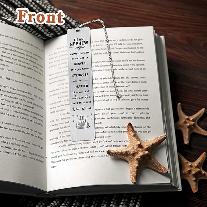 Nephew Birthday Gifts, Happy Birthday Nephew Bookmark, Birthday Gift Ideas for Teenage Nephew Adult