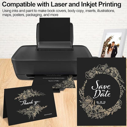 Joyberg Black Cardstock 8.5 x 11, 230gsm Cover Cardstock Paper, 85 Lb Heavy Card Stock for Printer, Card Stock Paper for Invitations, Scrapbooking, Crafts, Diy Cards, Decoration, Drawing (30 Sheets)