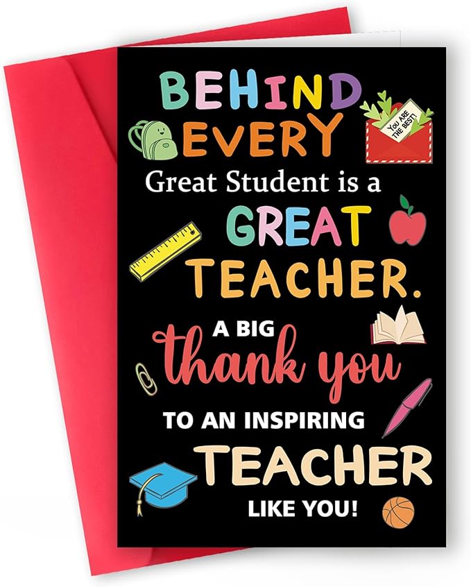 Teacher Appreciation Cards, Thank You Teacher Card for Preschool, Daycare & Educators - Teacher Appreciation Gifts Ideas, Thank You for Helping Me Grow, Perfect Preschool Teacher Appreciation Gifts