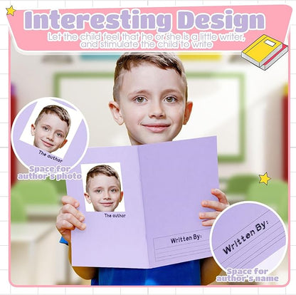 Henoyso 12 Pcs Primary Composition Notebook K-2 9 3/4 x 7 1/2 Inch Primary Journal Blank Writing Book for Kid to Write Draw and Journal 60 Page Notebook Back to School Supplies (Light Color)