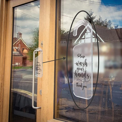 Do Not Disturb Door Sign Engraved Acrylic Hanger Handle Home Decor Acrylic Banner Acrylic Hanging Sign Door Plaque Handmade Office Hanging Sign Please Wash Your Hands