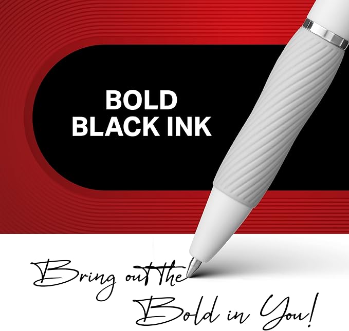 Sharpie S-Gel, Gel Pens, Drawing Pens, Gel Ink Pens For Journaling, Writing Pens, Coloring Pens, Medium Point Pens (0.7Mm), Pearl White Body, Black Gel Ink Pens, 4 Count