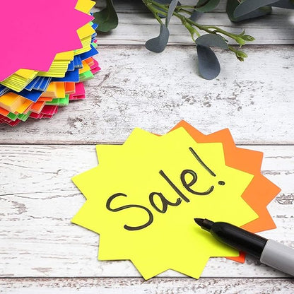 Juvale 120-Pack Bulletin Board Decorations, Blank Cutouts, Starburst Signs for Retail, Office Supplies, Sales, Poster Boards, Bulletin Cutouts, and Classroom Tags (6 Colors, 4x4 in)