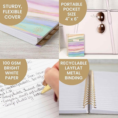 bloom daily planners 2025 Planner - Mini Pocket Planner - 4” x 6” - (January 2025 - December 2025) - Weekly & Monthly Agenda Organizer & Calendar Book - Watercolor Waves