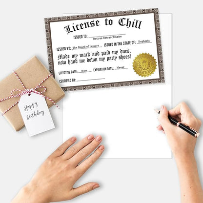 Funny Retirement Gift Card for Men & Women – Hilarious 'License to Chill' – Best Retirement Gifts for Him, Her – Retirement Card for Man, Farewell Card for Coworkers – Perfect Coworker Leaving Gifts