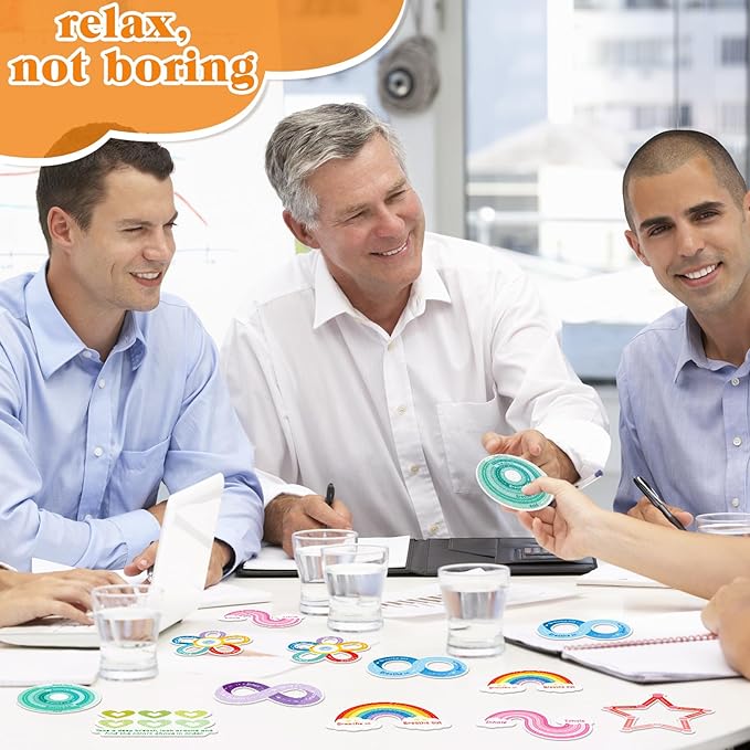 80 Pcs Anxiety Sensory Stickers with Inspirational Quotes Calm Textured Strips Relief Mental Health Stickers School Office Adhesive Sensory Tape Anti Stress Toys for Adults Teens (Vivid)