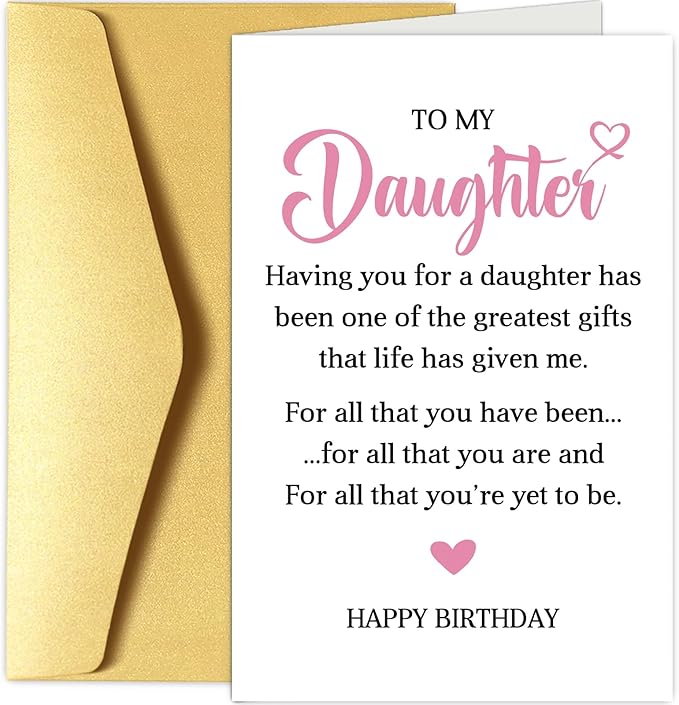 Heartfelt Birthday Card for Daughter - 'Having You' Mom & Dad's Gift