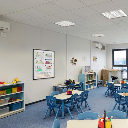 SWANCROWN Enclosed Bulletin Board Black Frame Enclosed Display Case,with Magnets,for School Message Notice, 38x38inch (12xA4)