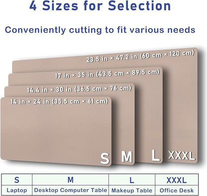 Boutilon Leather Desk Pad 30" x14",Non-Slip Mouse Pad,Office Desk Mat,Waterprooft PU Leather Desk Blotter,Desk Pad Protector,Desk Writing Pad for Home Office Decor (M-Champagne)