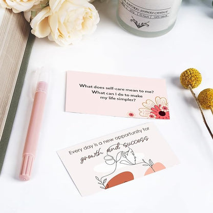 BRYTEFY 100 Empowering Affirmation Cards for Women, Daily Motivation with Thought-Provoking Questions, Mindfulness, Inspiration, and Meditation and Self Care Gift For Women.