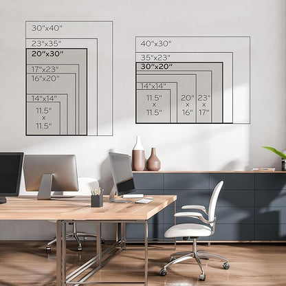 U Brands Farmhouse Linen Bulletin Board, 30"x20", White Wood Style Frame, Includes Push Pins