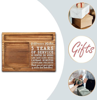 5th Work Anniversary Sticky Note Holder, Thank You Appreciation 5 Year Work Anniversary Decor Gifts for Women, Employee, Him, Her, Happy 5th Work Anniversary Self-Stick Note Pad Holders GSH31