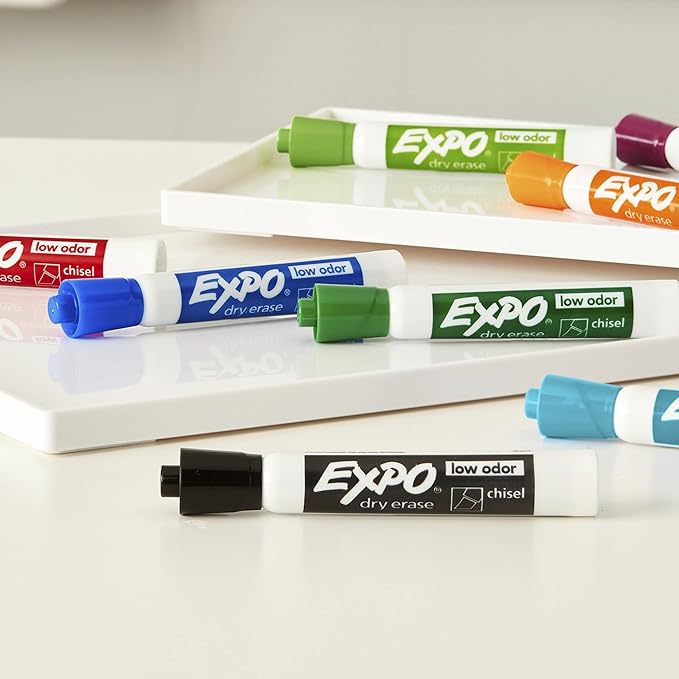 EXPO 80008 Low-Odor Dry Erase Markers, Chisel Tip, Purple, 12-Count