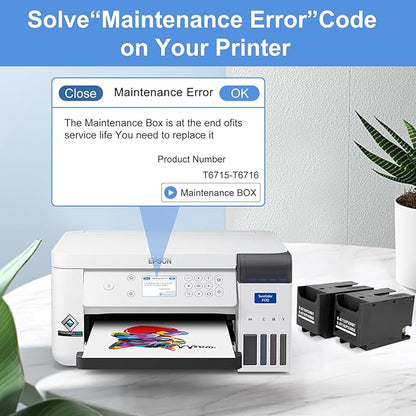 T6715 T6176 Ink Maintenance Box for Workforce Pro WF-4833 WF-4740 WF 4730 WF-4734 WF-4830 WF-4720 WF-4820 WF-3820 EC-4020 EC-4030 EC-4040 WF-C5790 WF-C5210 WF-C5290 Printers T671500/T671600 (2-Packs)