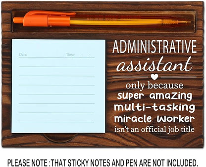 Administrative Assistant Gifts for Women Men, Funny Gift Admin Assistant Idea, Thank You Gifts for Admin Assistant, Administrative Assistant Day Gifts Office Self-Stick Note Pad Holders SD131