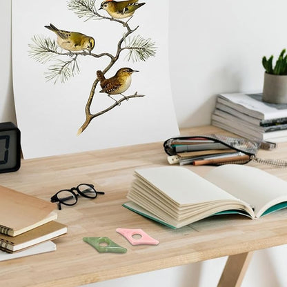 Premium Bookmarks - Reading Accessories for Book Lovers Page Holders for Reading Book Accessories Book Lover Gift - Thumb Page Holder & Book Opener(Pink,Olive-Green