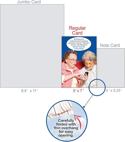 NobleWorks - Funny Happy Birthday Note Card with 5 x 7 Inch Envelope - Bday Greeting Card for Women, Mother, Sister, Friend - Congrats Bday Celebration Notecard - Incorrect Password 9912Z