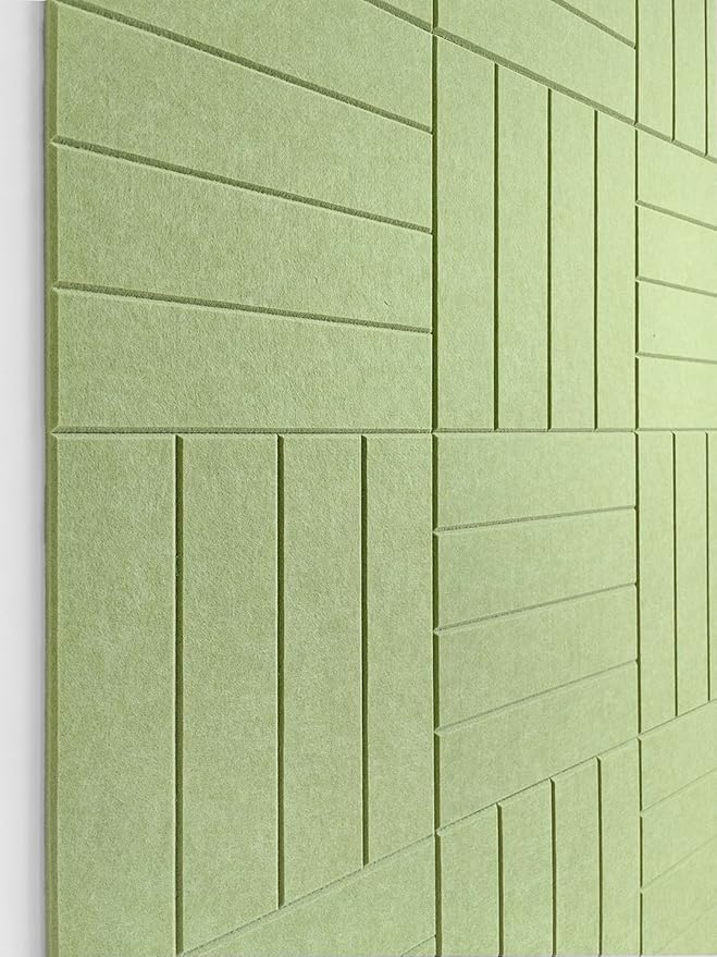 Large Cork Board Alternative - 12-Pack Felt Wall Tiles with Safe Removable Adhesive Tabs, Cork Wall Tiles Bulletin Board Home Office Essentials - Spring Green