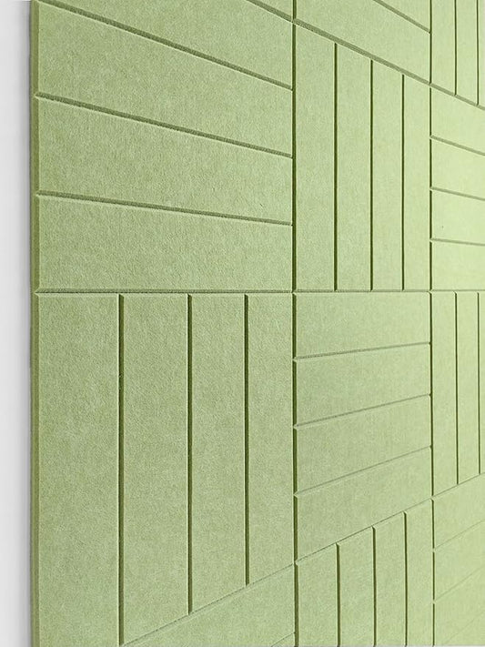 Large Cork Board Alternative - 12-Pack Felt Wall Tiles with Safe Removable Adhesive Tabs, Cork Wall Tiles Bulletin Board Home Office Essentials - Spring Green