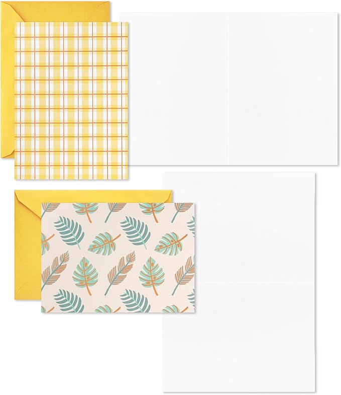 Hallmark Blank Cards Assortment, 24 Cards with Envelopes (Citrus, Greenery, Gingham, Strawberries) for Easter, Mother's Day, Any Occasion