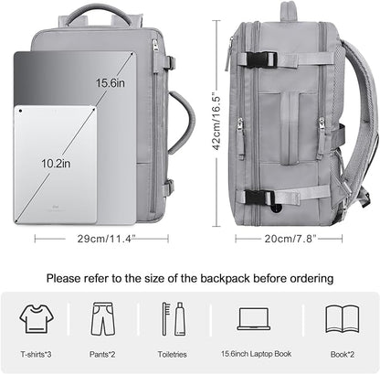 Travel Backpack for Women Men, Carry on Backpack Bag for Traveling on Airplane, Flight Approved Personal Item Size Backpack Luggage,Travel Essentials, Dark Grey