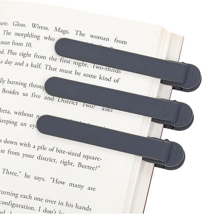 3Pcs Automatic Bookmark, Silicone Smart Book Marks for Reading Women, Men, Kids,Cute Unique Book Markers Bookmark Clip Reading Accessories Gifts for Book Lovers (Dark Grey 3pcs)