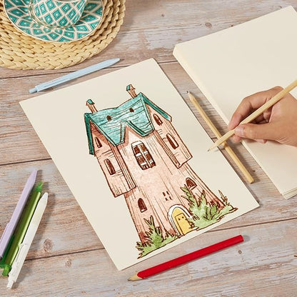 Wishop 20 Sheets Colored Thick Paper Cardstock Blank for DIY Crafts Cards Making, Invitations, Scrapbook Supplies (Cream, 8.5 x 11 inches)