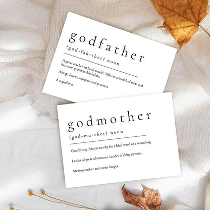 Will You Be My Godparents, God Parent's Proposal Cards Gifts with Envelope, Cute Gifts for Godparents On Wedding Day.（Godfather/Godmother A）