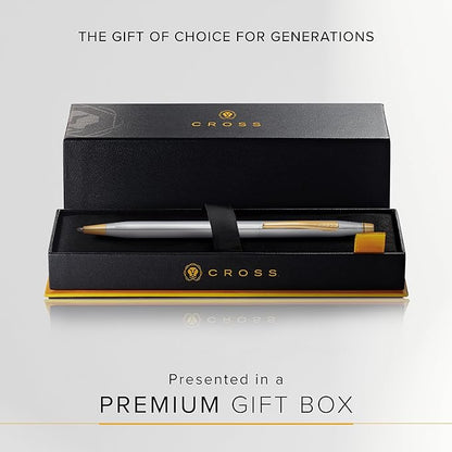 Cross Classic Century Refillable Ballpoint Pen, Medium Ballpen, Includes Luxury Gift Box - Medalist Chrome