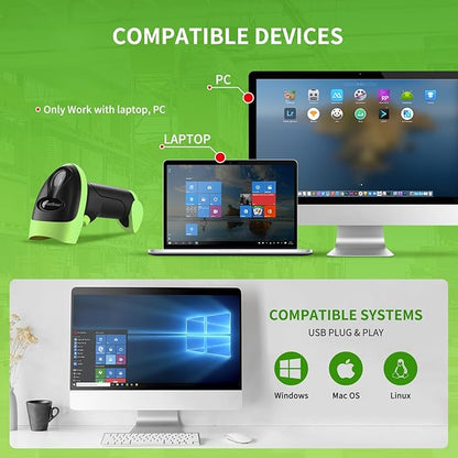 Handheld USB 2D Barcode Scanner Reader for Computers, NetumScan Handheld Wired Automatic QR Bar Code Scanners for Mobile Payment, Store, Supermarket, Warehouse