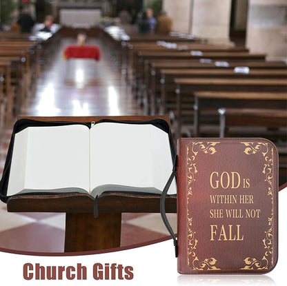 Bible Cover, Bible Covers Case for Women Men, Bible Case Bag, Large Book Carrying Case, Faux Leather Book Protector Case Fits Book 11.4X 8.2X 2.2 Inch, Teachers' Day Bible Accessories Gift