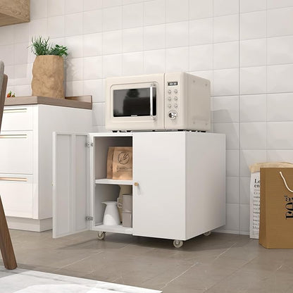 Metal Printer Stand, Large Printer Table with Wheels, Heavy Duty Printer Cabinet Stand, Mobile Fax Machine Stand with Storage, Modern Printer Stands for Home Office, Copier, Computer