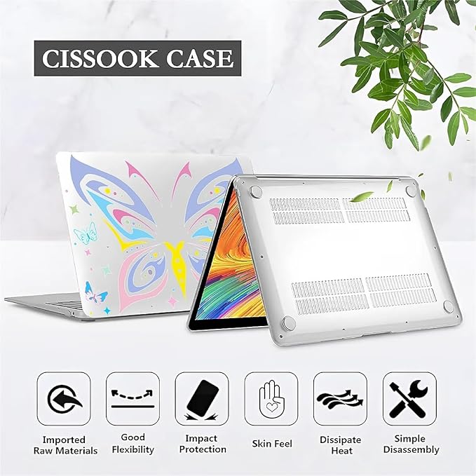 Compatible with 16.2 Inch MacBook Pro 2485/A2780, Colorful Butterfly Hard Plastic Shell Cover Case