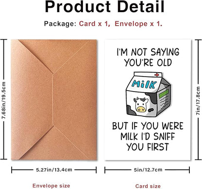 Funny Birthday Card for Him or Her, Old Age Birthday Greeting Card