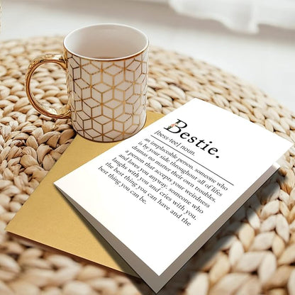 Chenive Bestie Definition Card, BFF Greeting Card, Funny Best Friend Birthday Card, Bestie Sister Friendship Card for Women Lady Girl