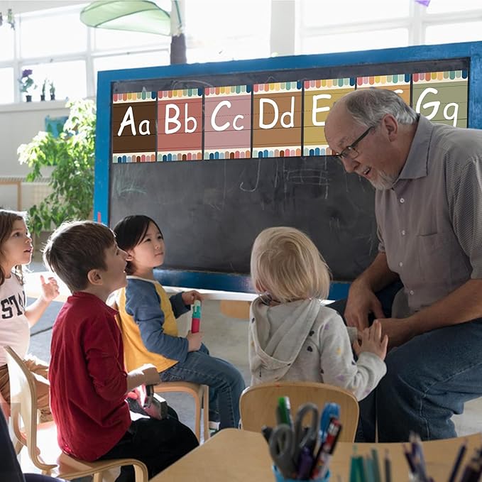 Bulletin Board Letters - ABC Alphabet Poster Classroom Decor Set Preschool English Poster Kindergarten/Primary School Classroom Wall Decor Daycare/Homeschool Supplies 10inx5.5in