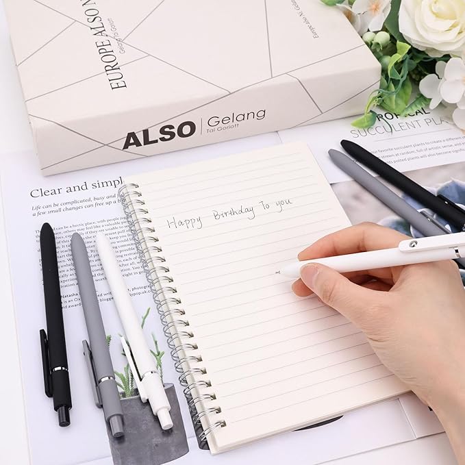 ITAWIXS 6Pcs Cute Gel Pens, 0.5mm Fine Point Smooth Writing Pens, Aesthetic Pens for Journaling Note Taking, Office School Supplies, Gifts for Women