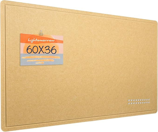 Large Bulletin Board - 60" x 36" Decorative Felt Board, Extra Large Foldable Pinboard, Corkboard Alternative for Memos, Photos, Pictures - Ginger Yellow
