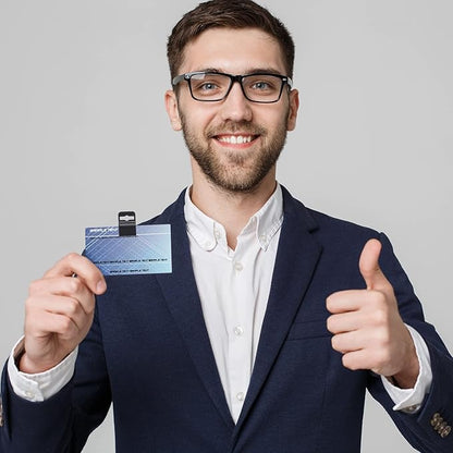 Eaasty Black Gripper Card Holder Clamps Black Swipe Plastic ID Card Secure Badge Holder for Standard Thickness ID Badge, CAC, Chip or Swipe(20 Pcs)