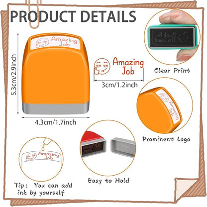 Yinder 24 Pcs Teacher Stamps for Classroom Self Inking Classroom Stamps Bulk for Teachers Elementary Colorful Motivational Encouraging Gifts(Classic)
