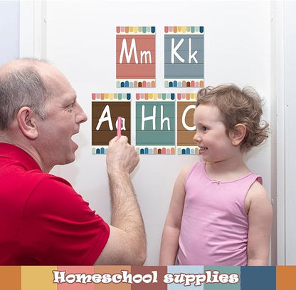 Bulletin Board Letters - ABC Alphabet Poster Classroom Decor Set Preschool English Poster Kindergarten/Primary School Classroom Wall Decor Daycare/Homeschool Supplies 10inx5.5in