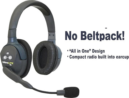 EARTEC UL2D Ultralite-HD 2-Person Full Duplex Wireless Intercom Headset Communication System, Dual Ear Headsets, Up to 1000ft Range, U.S. Company