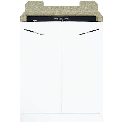 Aviditi 11" x 13 1/2" Stayflats Rigid Flat Mailers, White, For Keeping Documents, Photos, and Artwork Protected During Shipping (100 Pack)