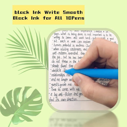 10pcs Mouse Head Character Ears Pens Set, Retr ctable Ballpoint Pen, Multi Color Jumbo Autograph Princess Pencil Signature Office Desk Stationary Accessories, Gift for Teacher Student