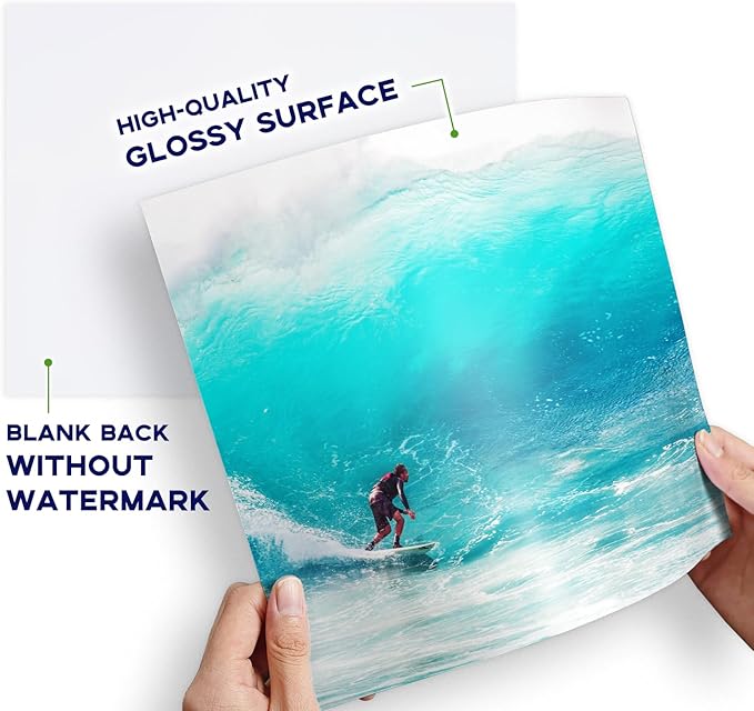 100 Sheets Glossy Photo Paper 8x10, Goefun 200GSM/54LB Inkjet Printer Paper for Dye Ink