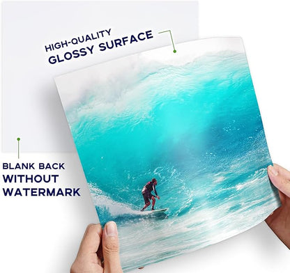 100 Sheets Glossy Photo Paper 8x10, Goefun 200GSM/54LB Inkjet Printer Paper for Dye Ink