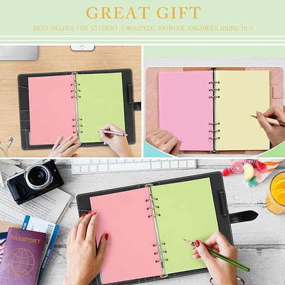 A5 Refills Paper, A5 Binder Planner Loose Leaf Paper, [5 Color] 150 Sheets (300 Pages) 6-Hole Notebook Refills for 6-Ring Refillable A5 Ring Binder Notebook Planner, Blank Paper
